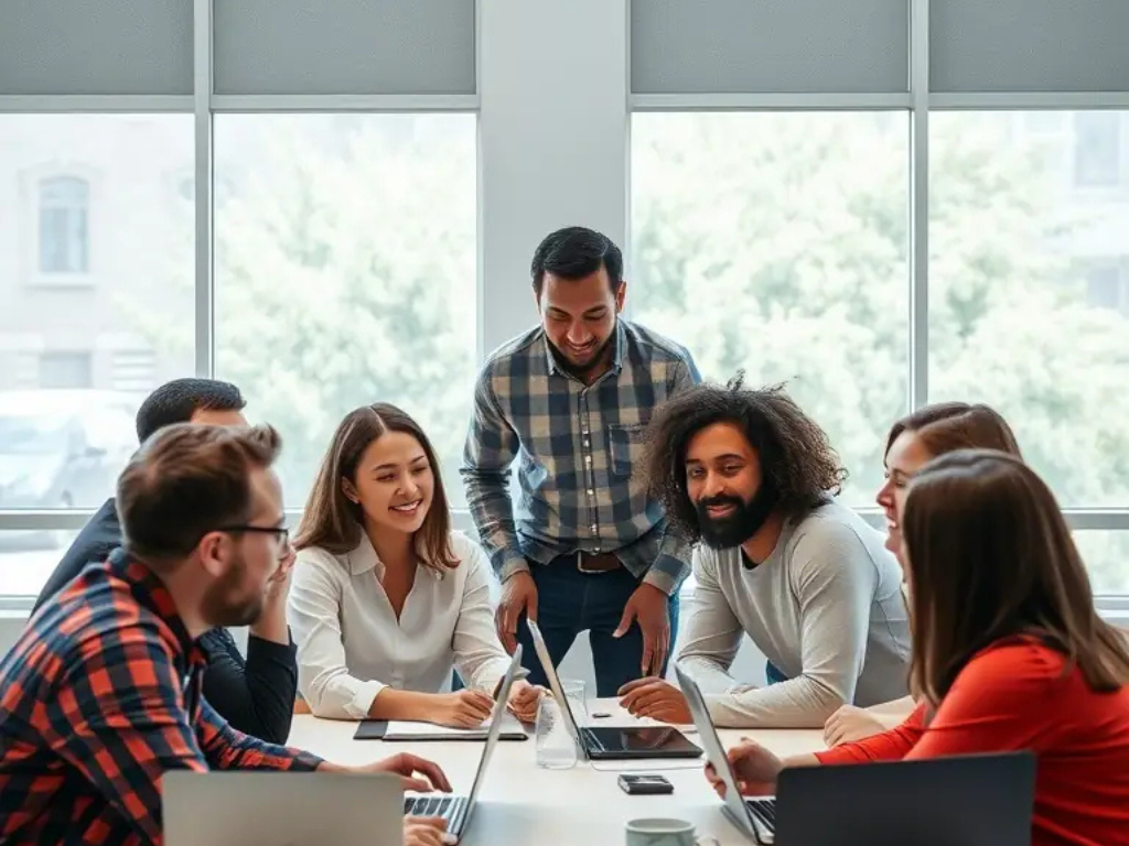 team gathered to discuss challenges