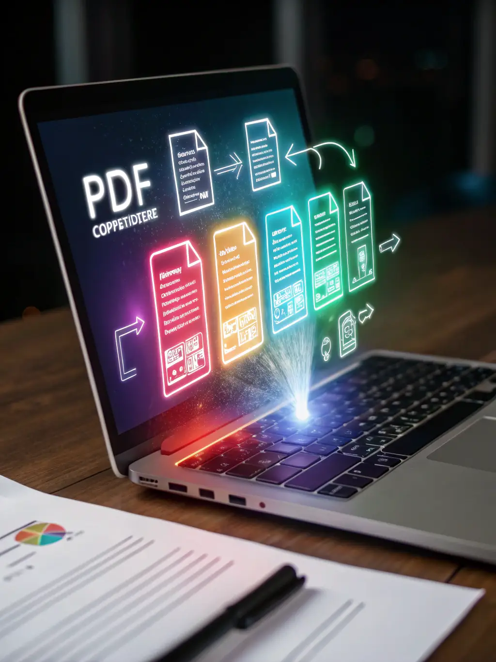 A visual representation of EZPDF's conversion capabilities, showcasing its ability to convert PDFs to various file formats such as Word, Excel, and PowerPoint, emphasizing its compatibility and flexibility.